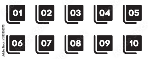 Abstract number bullet points. Power point presentation marker.