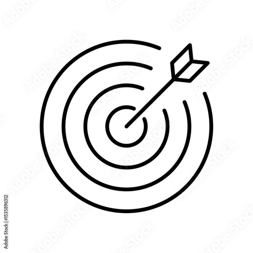 Editable stroke line icon with assigned mission isolated on transparent background flat vector illustration