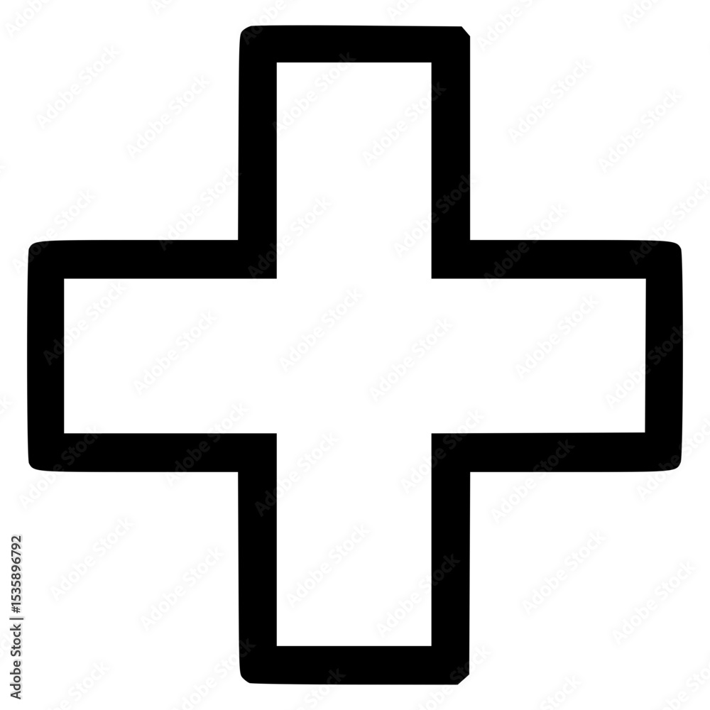 Obraz premium Bold geometric cross design in vector format for various uses