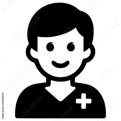 Friendly male character illustration in healthcare