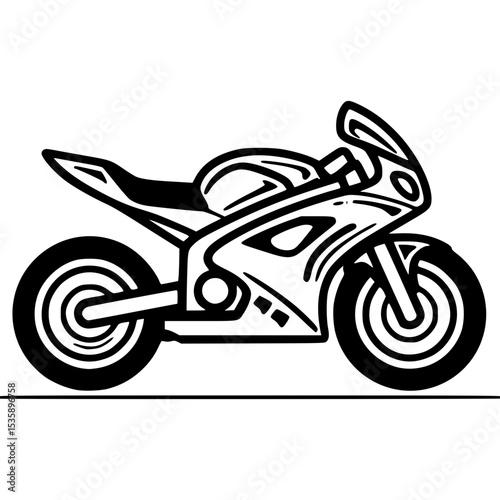 Stylish vector illustration of a sleek motorcycle design