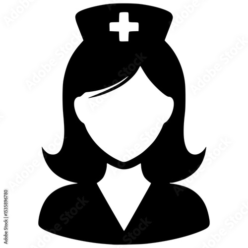 Nurse with cap and smile graphic representation