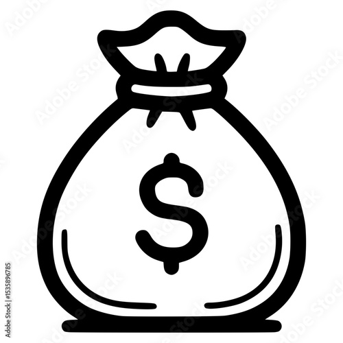 Simple vector illustration of a money bag with dollar sign