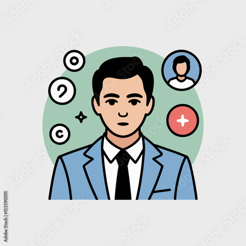Metaverse avatar icon vector, Digital user icon