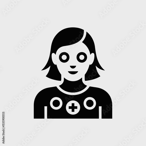 Metaverse avatar icon vector, Digital user icon