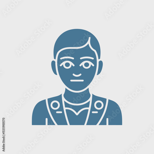 Metaverse avatar icon vector, Digital user icon