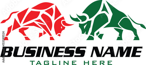 angry bull geometric logo