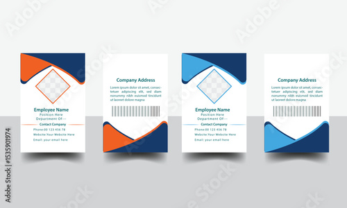 Modern ID card design template. Corporate identity card design. Professional employee id card