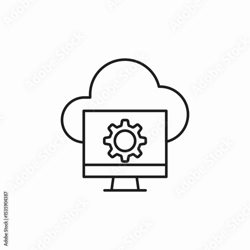 cloud computer configuration icon sign vector