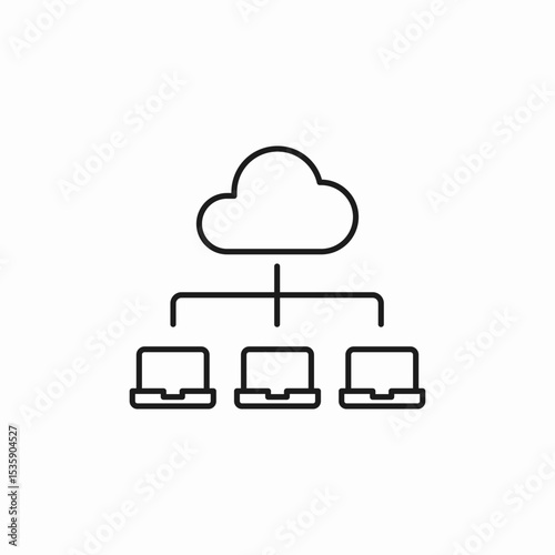 cloud laptops connection icon sign vector