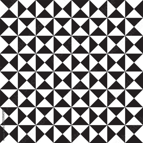 Abstract geometric black and white triangle pattern