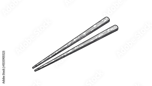 Pair of chopsticks on a white background representing Asian cuisine and dining culture