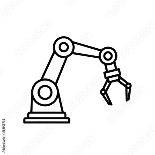 Vector icon of a robotic arm representing artificial intelligence