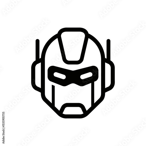 Artificial Intelligence robot head icon in minimalist style
