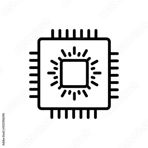 Artificial Intelligence Chip Icon Design in Minimalist Style