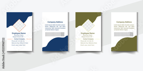 Modern ID card design template. Corporate identity card design. Professional employee id card