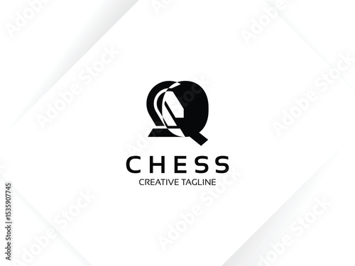 Letter Q Chess Logo. Monogram Knight Logo