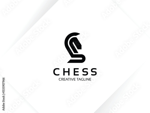 Letter S Chess Logo. Monogram Knight Logo