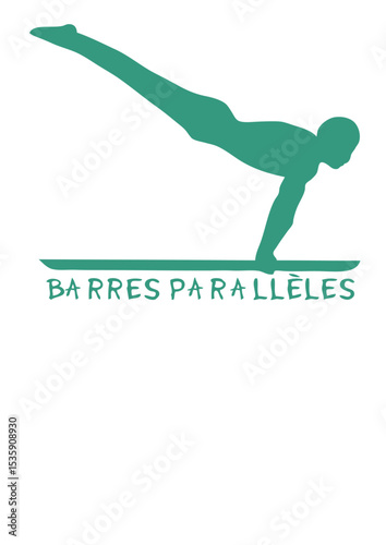 barre parallele gymnastique logo sport
