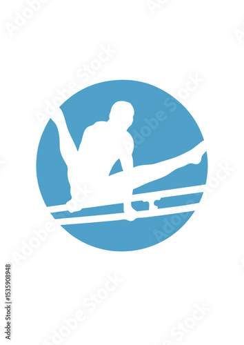 barre parallele gymnastique logo sport