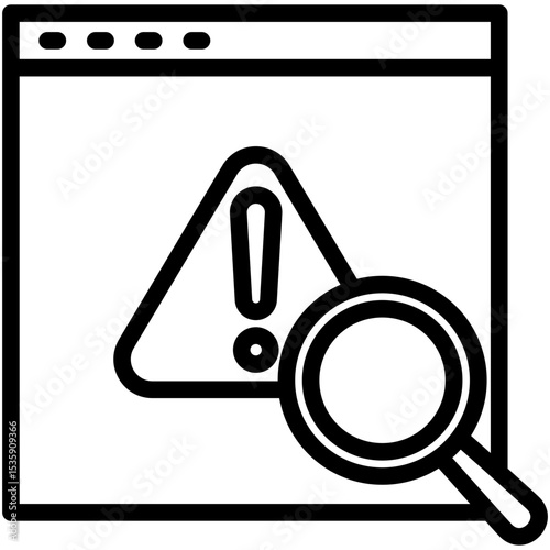 Detection mini illustration black outline icon, use for machine learning, education, industry, UI, UX kit, app and web development, digital or print.