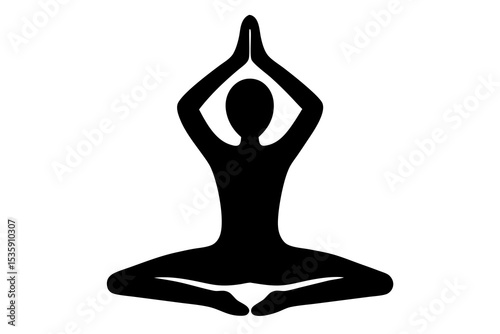 Yoga Pose Icon – Minimalist Yoga Symbol, Meditation, Fitness, Wellness