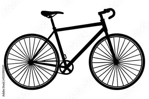 Bicycle Line Art - Minimalist Cycling Design, Vector Illustration, Black & White Sketch