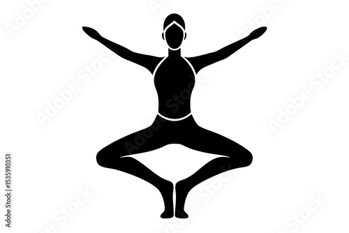 Minimalist Yoga Pose Icon - Clean, Simple Meditation Symbol for Wellness Apps & Websites