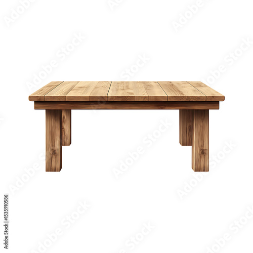 Polished Wood Surface Table Ideal for Home Decor Visuals,  isolated on a transparent background, png