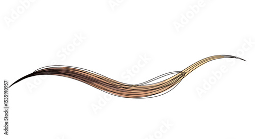 Hair strand for beauty branding and hair product packaging