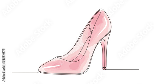 Pink high heel shoe for fashion and boutique branding