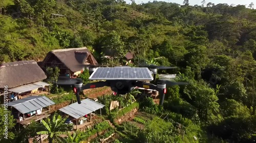 Wallpaper Mural Solar-Powered Drone Delivering Supplies in Lush Rural Landscape                                                 Torontodigital.ca