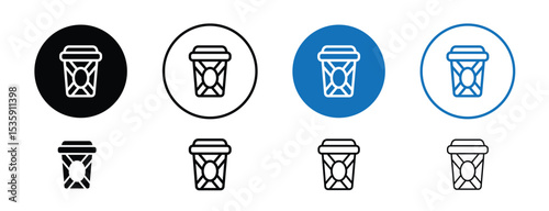 set of colored pixel perfect Waste sorting icon 2, 1 silhouette, 1 unexpanded, Recycling bins icon for waste segregation.