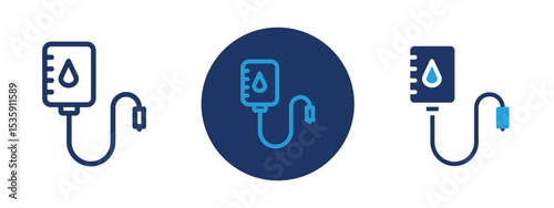 set of colored pixel perfect Blood bag icon 1, 1 silhouette, 1 unexpanded, Icon of a blood donation bag used in medical emergencies.