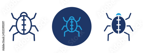 set of colored pixel perfect Bug icon 1, 1 silhouette, 1 unexpanded, Bug icon used for error reporting or software issues.