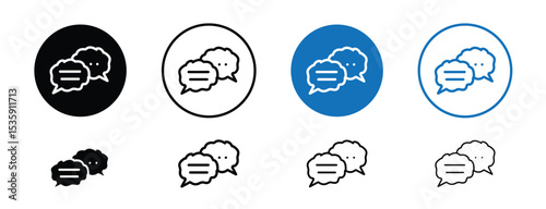 set of colored pixel perfect Chat icon 2, 1 silhouette, 1 unexpanded, Overlapping chat boxes for messaging interaction.