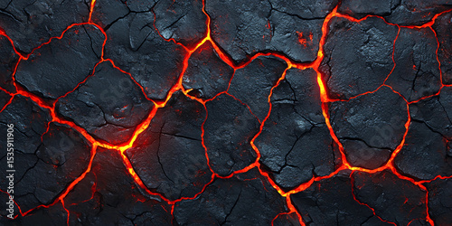 Fiery Veins of Molten Rock Background
