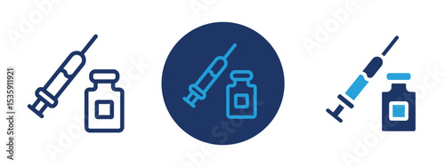 set of colored pixel perfect Dose icon 1, 1 silhouette, 1 unexpanded, Medicine bottle and spoon indicating dosage.