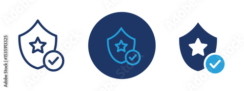 set of colored pixel perfect Reliable icon 1, 1 silhouette, 1 unexpanded, Checkmark icon symbolizing reliability and trust.