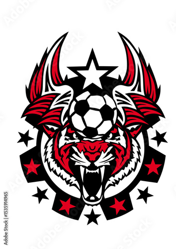Football tigre logo sport ballon club