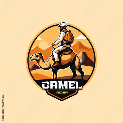 Camel Rider Illustration. Ready to print or use for Logo