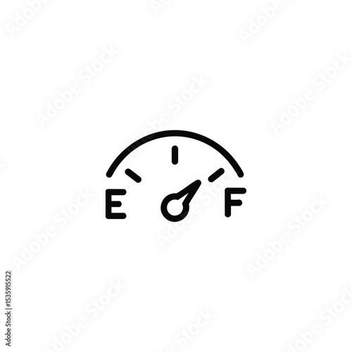 Fuel Gauge Dial Simple Line Icon