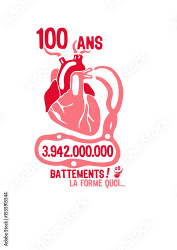 100 ans coeur battement anniversaire vie forme temps smiley