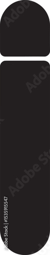 Abstract black shape composed of two rounded geometric forms minimalist graphic design element