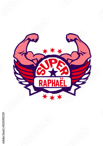 raphael super logo muscle bras prenom