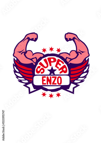 super enzo logo muscle bras prenom