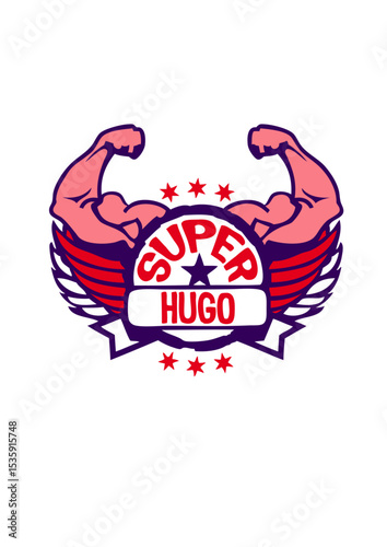 super hugo logo muscle bras prenom