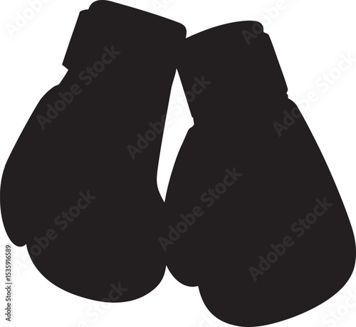 Silhouette of a pair of boxing gloves in a classic design for sport and fitness