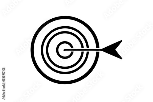 Black Target Icon Arrow Center Bullseye Vector concentric circles