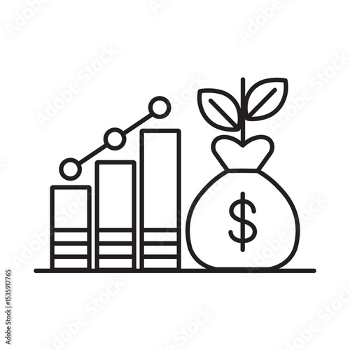 Growing money investment financial growth success